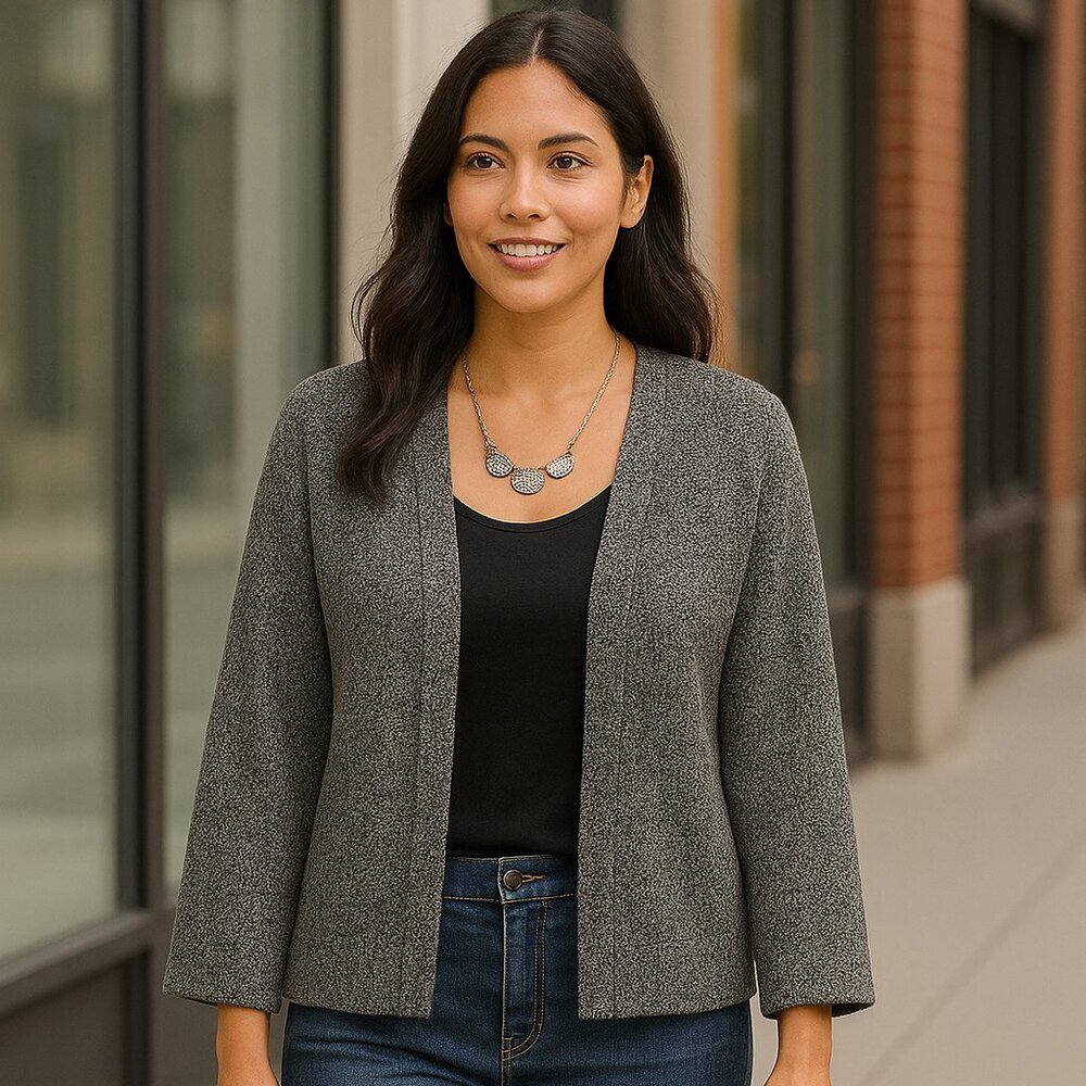 Jones New York Collection Dark Grey Cardigan Sz L